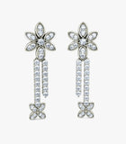 Gold tone royal Indian white rhinestones grand bridal jewelry necklace for women