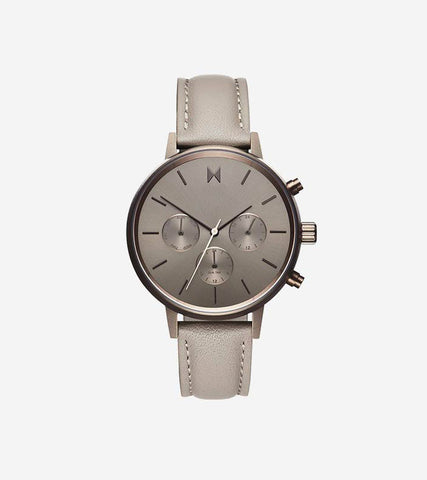 Men's Ultra-Thin Analog Date Wrist Watch Grey Dial with Black Leather Strap
